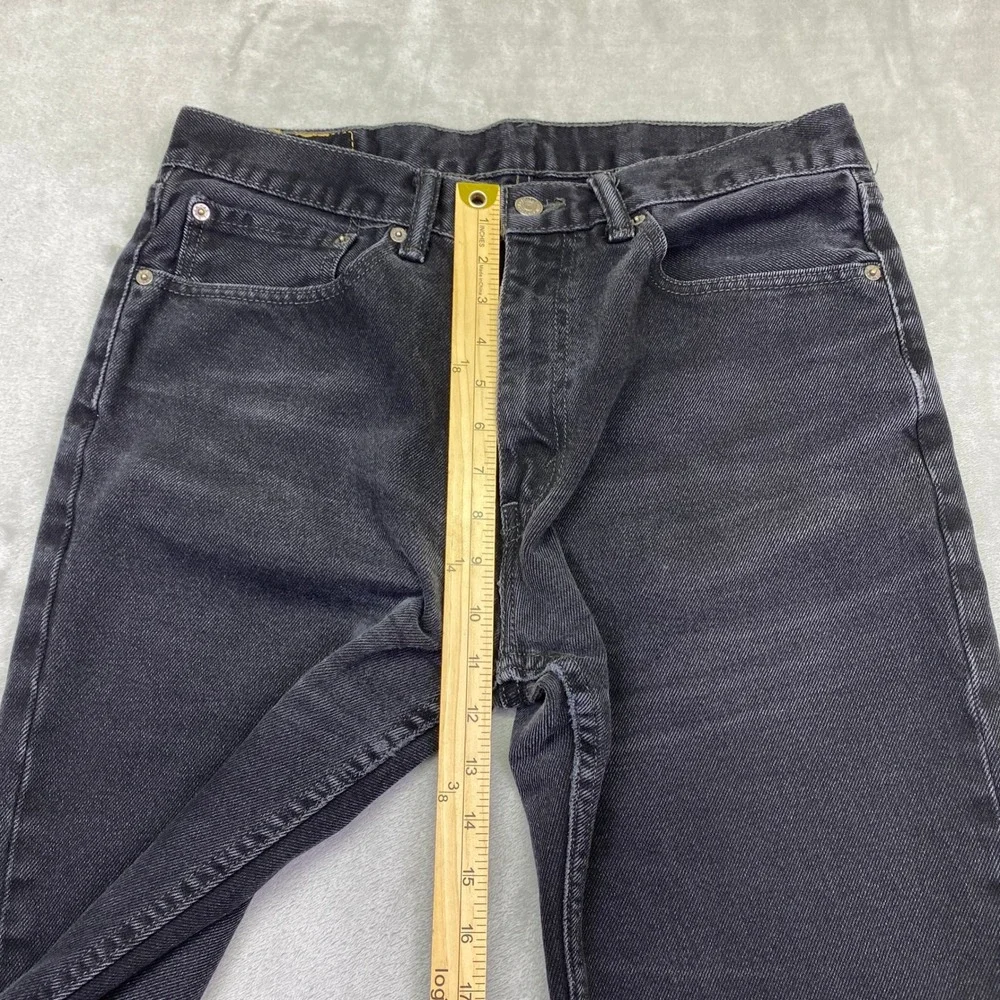 Levis 505 Regular Fit Straight Leg Jeans Faded‎ Black Mens Sz 34 Fits 32